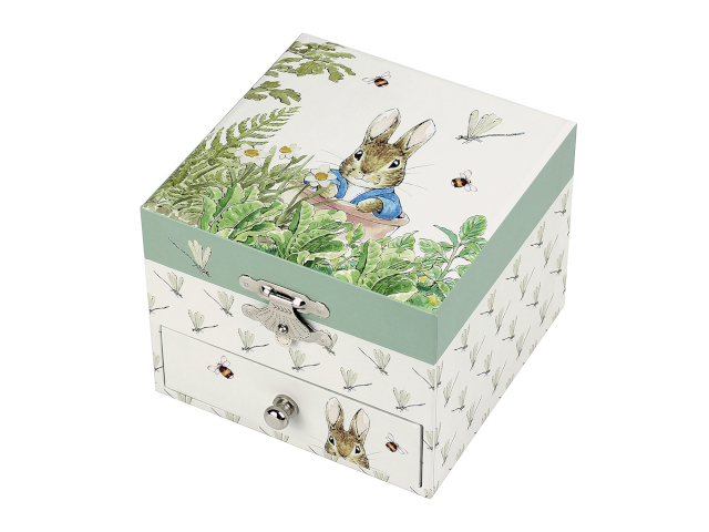 Musikspieldose m. Schublade Peter Hase
