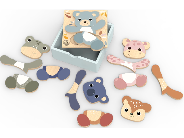 Holzpuzzle Mix & Match Tiere