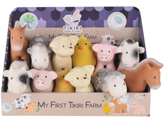 Display Rasseln Bauernhof Naturkautschuk ass.