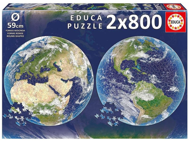 Puzzle 2x800 Teile Planet Erde Rund-Puzzle