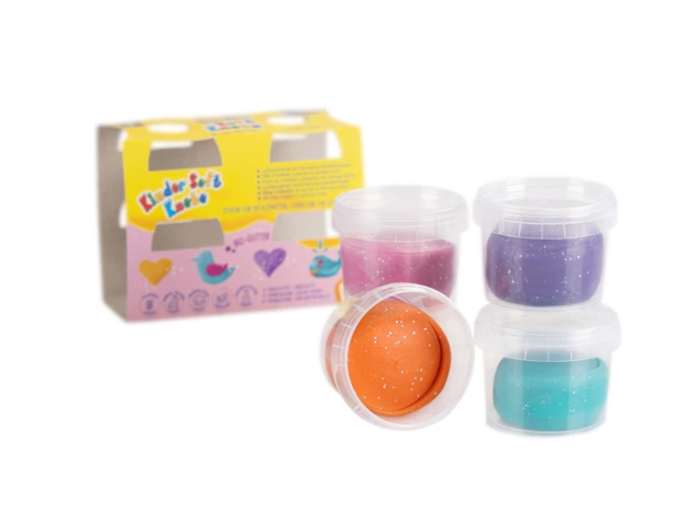 Kinder Soft Knete Bio Glitter 4x80g