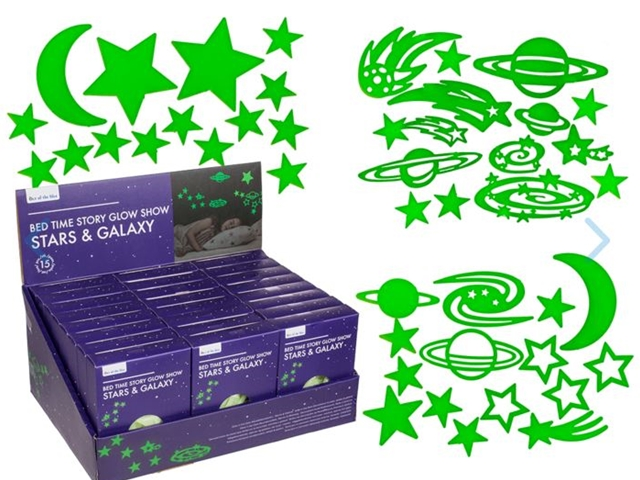 Sterne und Galaxie, leuchten im Dunkeln