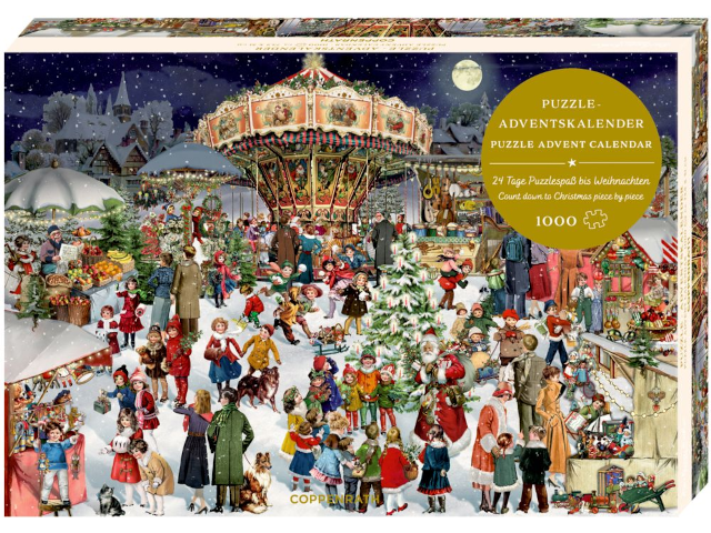 Nostalgischer Weihnachtsmarkt, Puzzle-Adventskalender, 1000-teilig