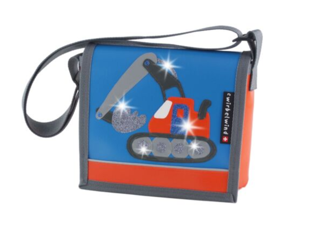 Kindergartentasche Bagger 3 Glitzer