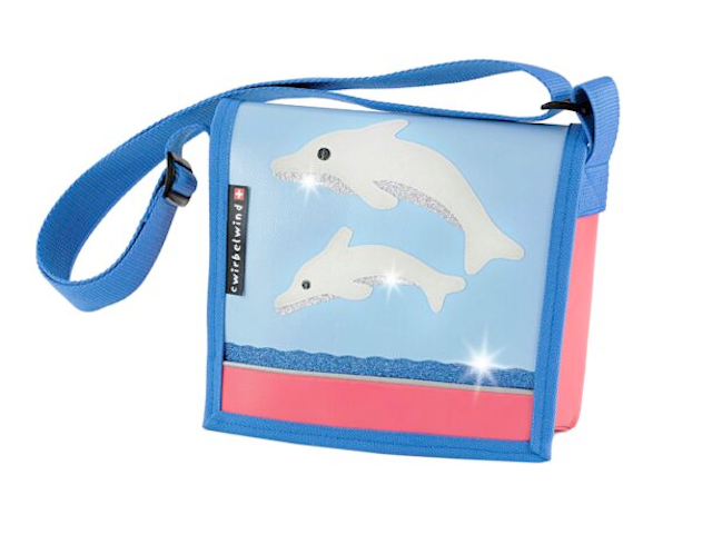 Kindergartentasche Doppeldelfin Glitzer
