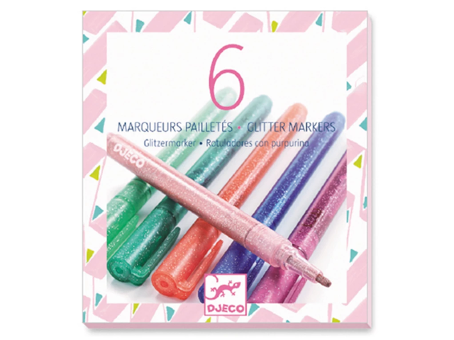6 Markers glitter sweet / Glitzerstifte sweet
