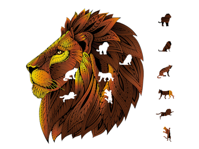 Wooden Rainbow Puzzle – Löwe/Lion