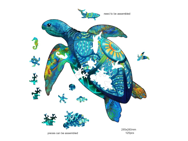 Wooden Rainbow Puzzle – Sea Turtle