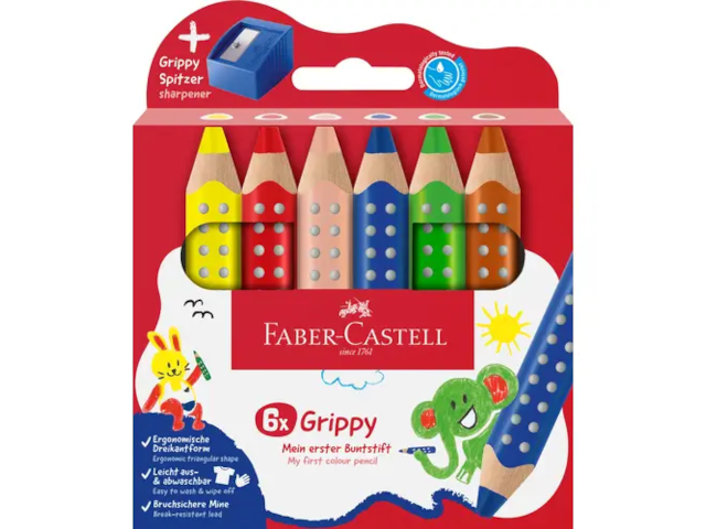 Buntstift Grippy 6er Set mit Spitzer