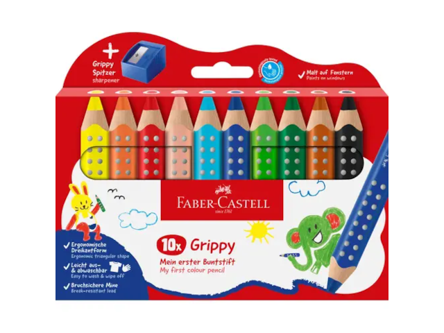 Buntstift Grippy 10er Set mit Spitzer