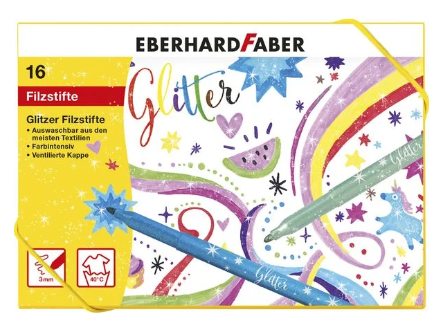 Filzstifte Glitzer 16er Geschenkkarton