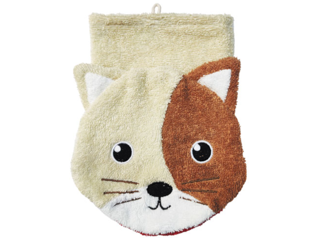 Bio-Waschlappen Katze gross