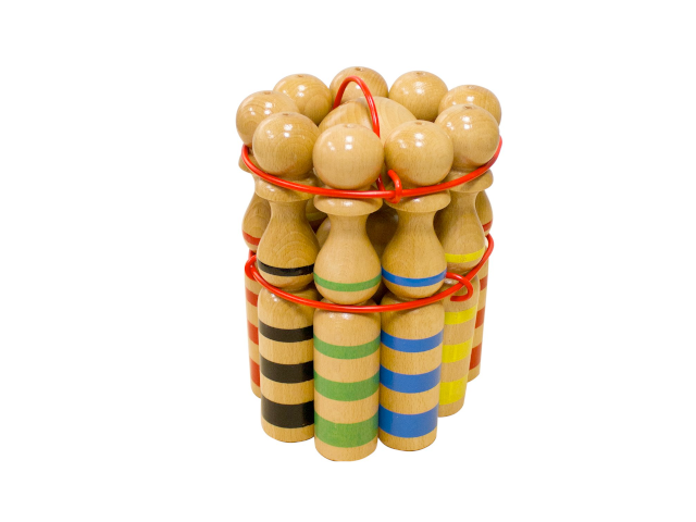Kegelspiel, Set aus Holz