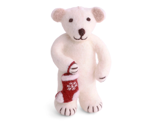 Filzfigur: Kleiner weisser Eisbär