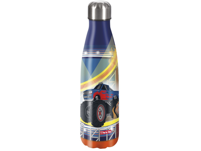 isolierte Edelstahl-Trinkflasche `Monster Truck Rocky`