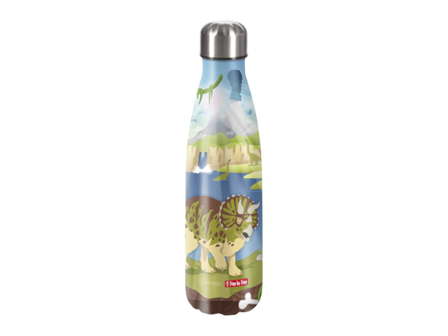 Isolierte Edelstahl-Trinkflasche `Dino Tres`