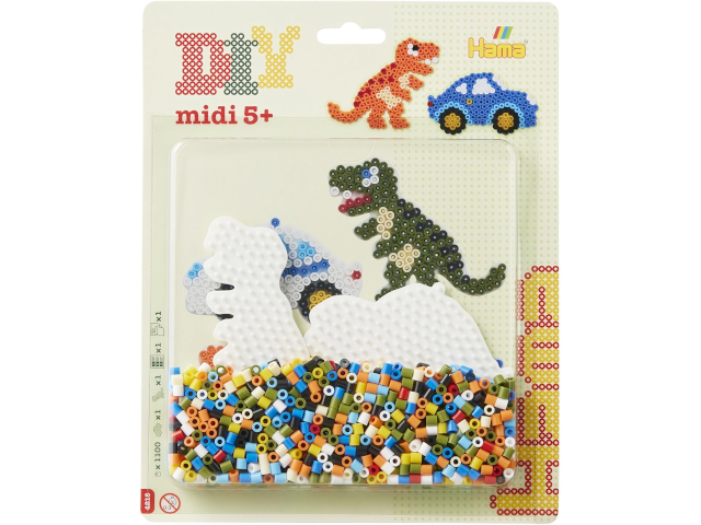 grosse Blister-Packung Auto + Dinosaurier