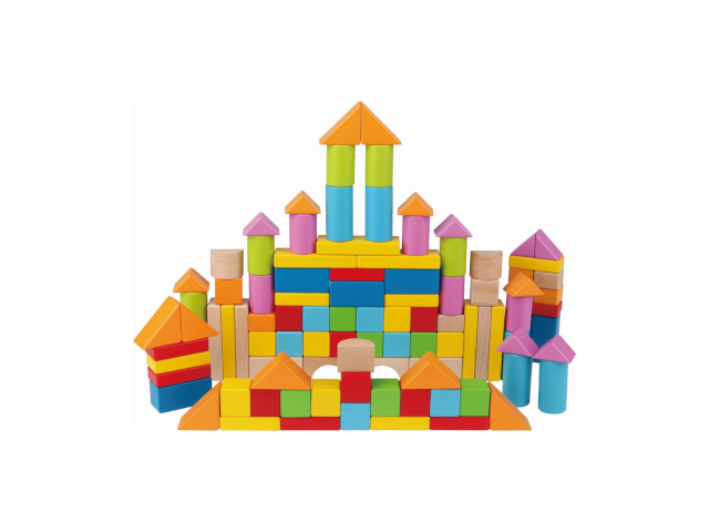 Kunterbunte Holzbausteine