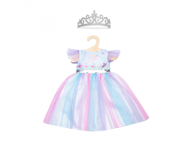 Kleid mit silberner Krone, Gr. 28-35 cm