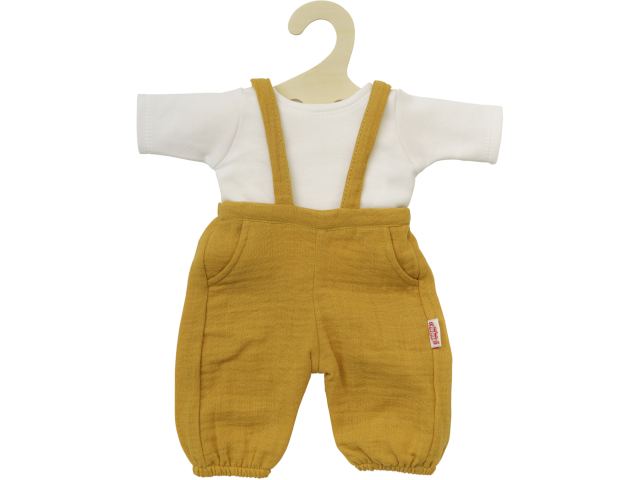 Puppen-Latzhose mit weißem T-Shirt, 2-teilig, Gr. 28-35 cm