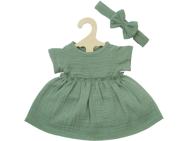 Puppenkleid mit Rüschen und Haarband, 2-teilig, Gr. 28-35 cm