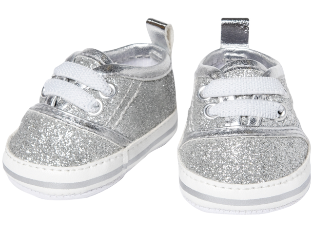 Glitzer-Sneakers silber Gr. 30-34 cm
