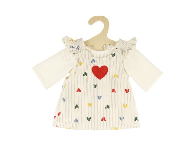 Puppen-Kordkleid ``Herz-Konfetti`` mit T-Shirt, Gr. 35-45 cm