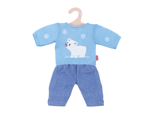 Pullover Eisbär mit Jeans, Gr. 35-45 cm