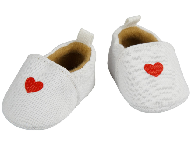 Puppen-Slipper mit Herz, Gr. 38-45 cm