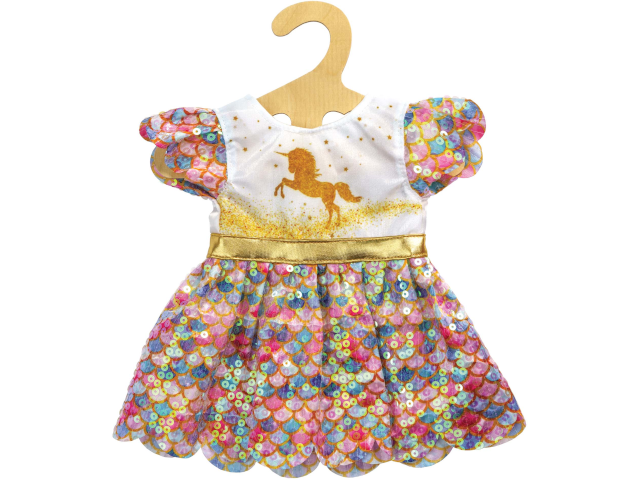 Glitzerkleid `Einhorn Goldy`, Gr. 35-45 cm