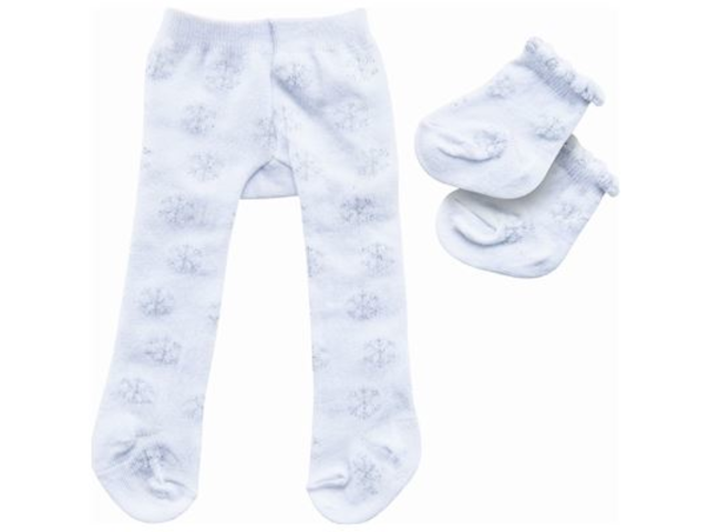 Strumpfhose m Söckchen Eiskristalle 28-35cm
