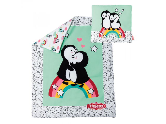 Puppen-Bettdecke `Pinguin Pünktchen` (44 x 34 cm)