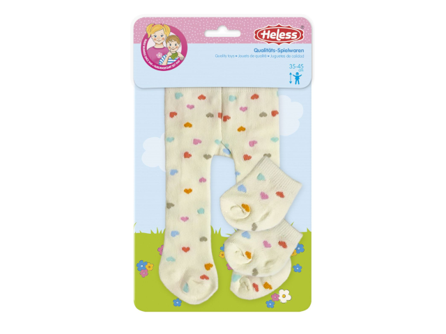 Puppen-Strumpfhose mit Söckchen ``Herz-Konfetti``, Gr. 28-35 cm