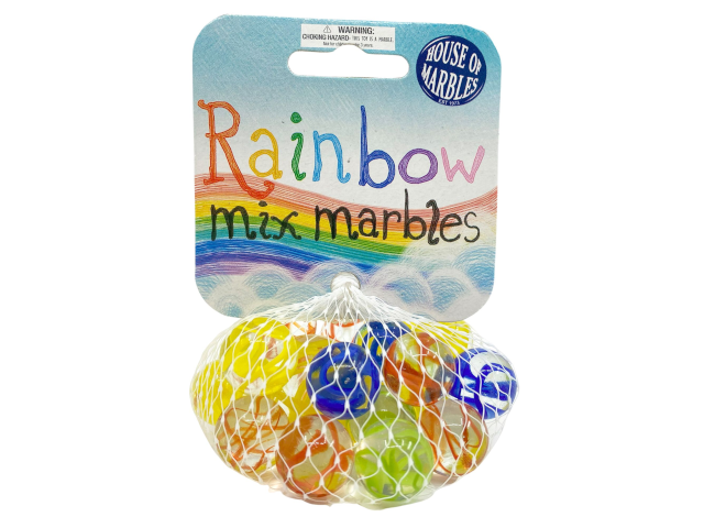 Netz mit Murmeln Rainbow Mix