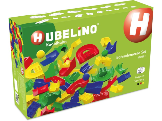 Hubelino Kugelbahn: Bahnelemente Set [128 Teile]
