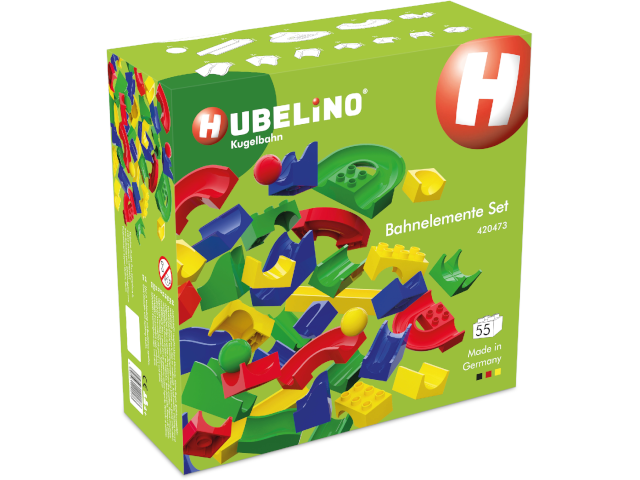 Hubelino Kugelbahn: Bahnelemente Set [55 Teile]