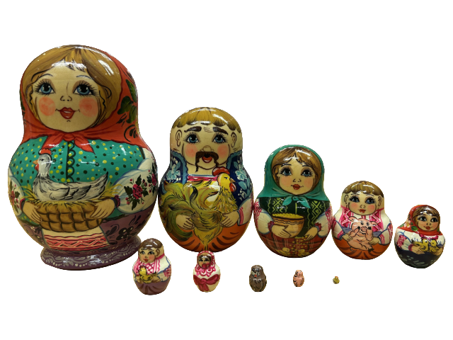 Ukrainisches Matroschka Set 10 in 1