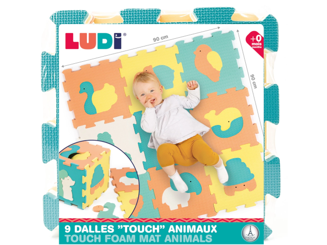 Spielmatte Tiere pastell 90x90cm