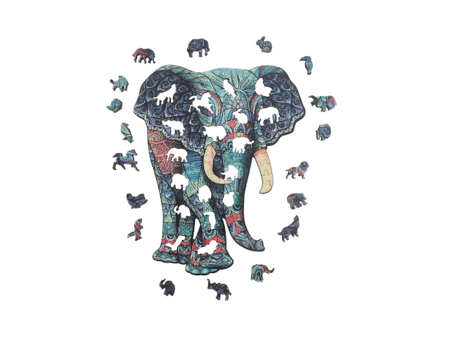 Aniwood Puzzle Motiv Elefant (M) - 1