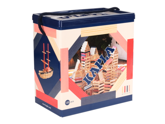 KAPLA Baukasten 120 Stk rot,rosa,dunkelblau