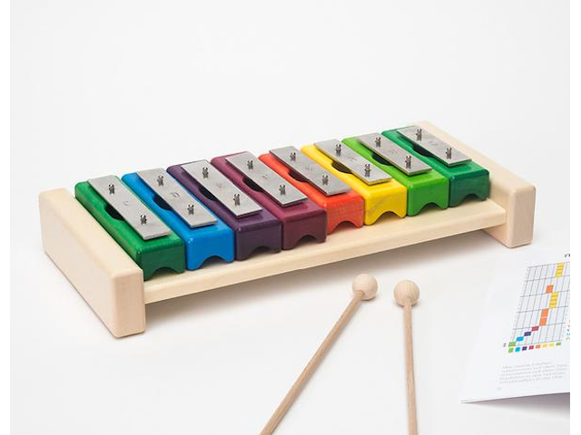 Glockenspiel D, Einzeltöne farbig Metallophon