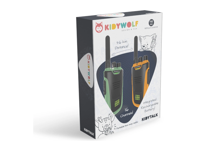 Walkie-Talkies mit Taschenlampe grün / orange