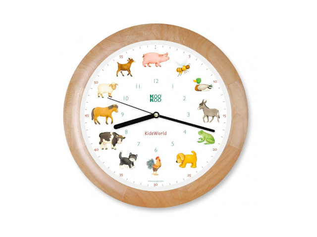 KidsWorld Holz Wanduhr
