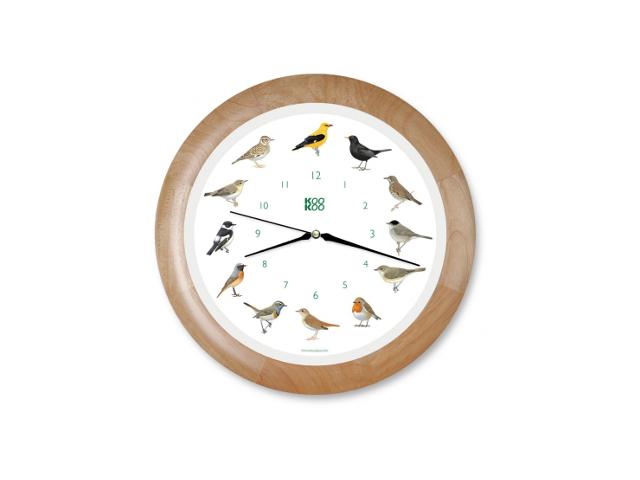 Singvögel Holz Wanduhr