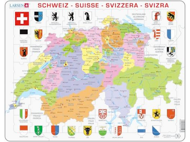 Puzzle 70 Teile Schweiz Maxi politisch