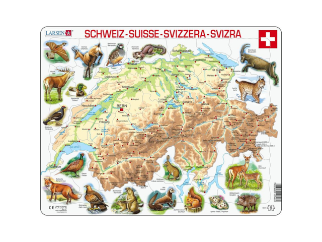 Puzzle 75 Teile Schweiz Maxi geografisch
