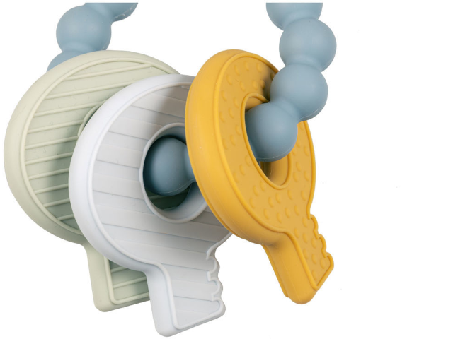 Beisskette aus Silikon Blau