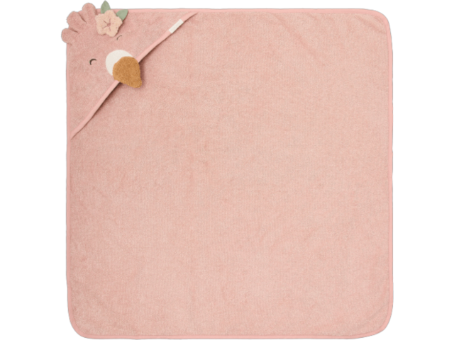 Badetuch mit Kapuze Flamingo - Rosa