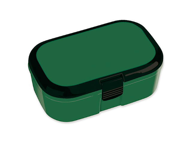 Lunchbox grün/schwarz uni