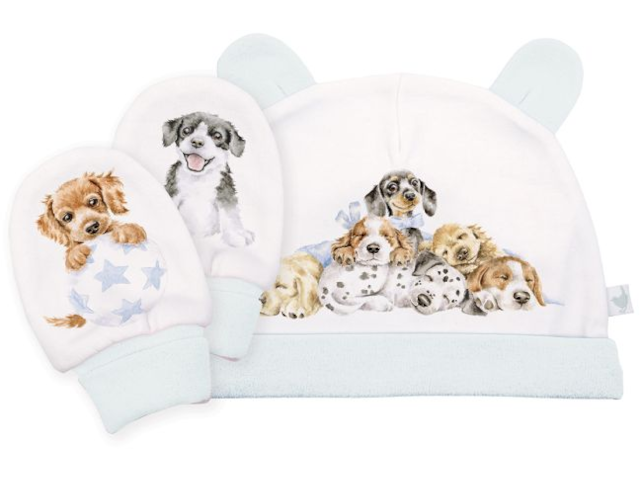 Kleine Pfoten Mützen- und Fäustlingsset `little paws`